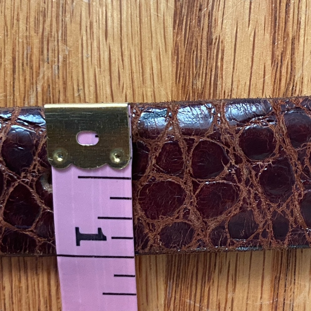 Unbranded Brown 100% Alligator Made in USA Horseshoe Buckle 1” Belt 30 ❗️ - Picture 3 of 8